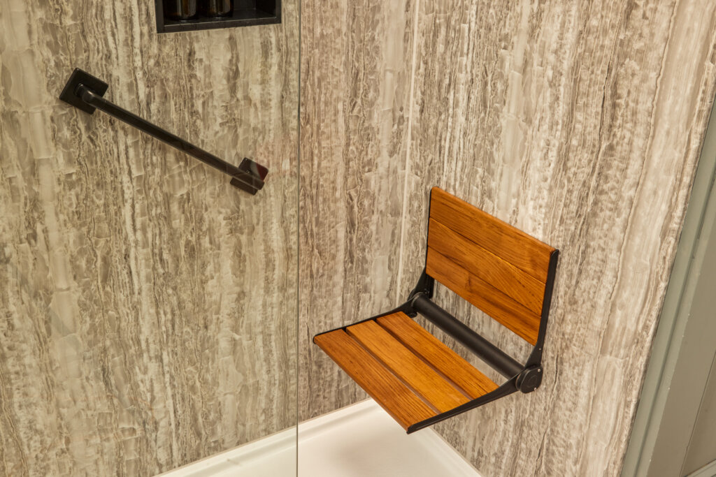 shower seat and grab bar
