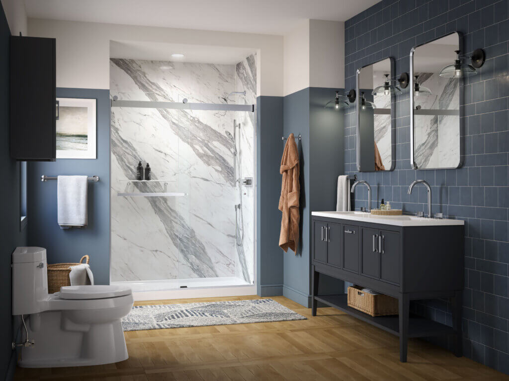 Lavish bathroom with KOHLER LuxStone shower
